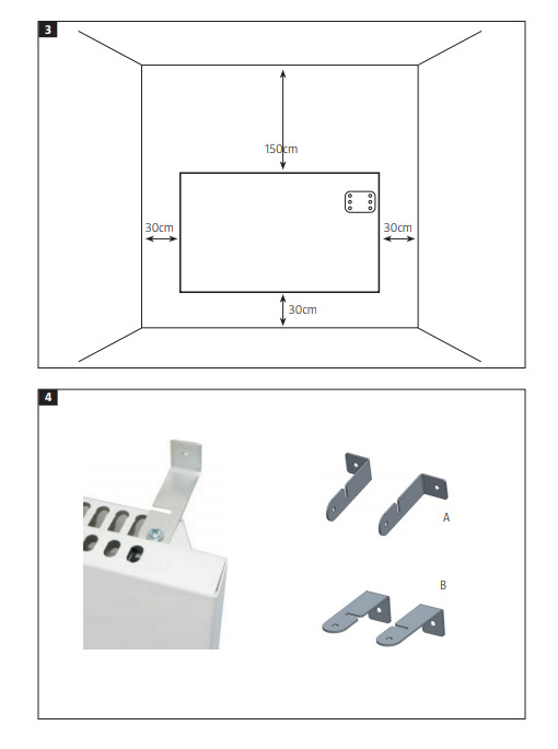 GRZEJNIK ELEKTRYCZNY ŚCIENNY BIAŁY 800W TERMOSTAT PILOT